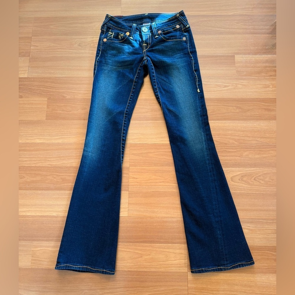 True Religion Bobby Big T Low Rise Bootcut Jeans Tag 25 Measures 28x34   Y2k